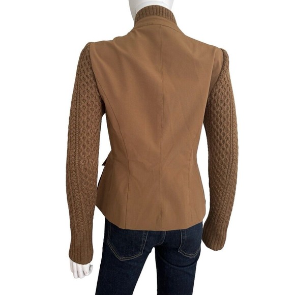 W By Worth Women's Brown cardigan jacket long knitted sleeve Size 4 - Picture 2 of 7